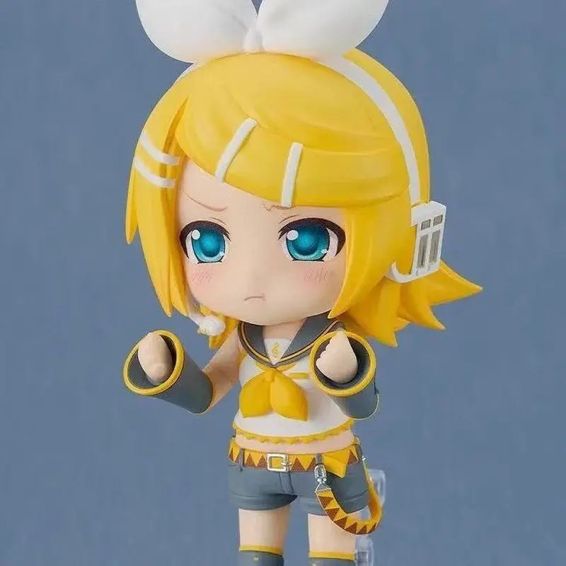 Vocaloid Kagamine Rin Nendoroid Action Figure with Swapable Face Plates Collectible Toy
