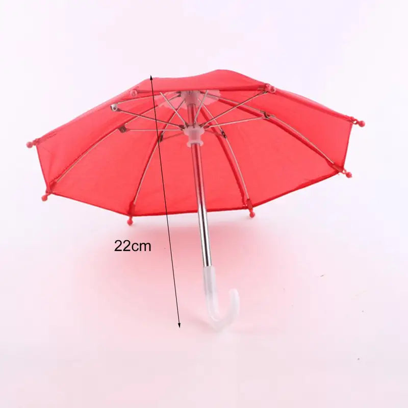 Mini Doll Umbrella with Beads - Realistic Toy Accessory for Dollhouses & Photography