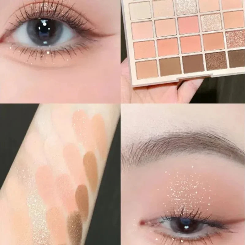 Colorful Korean Eyeshadow Palette - Waterproof Long Lasting Matte & Glitter Shades
