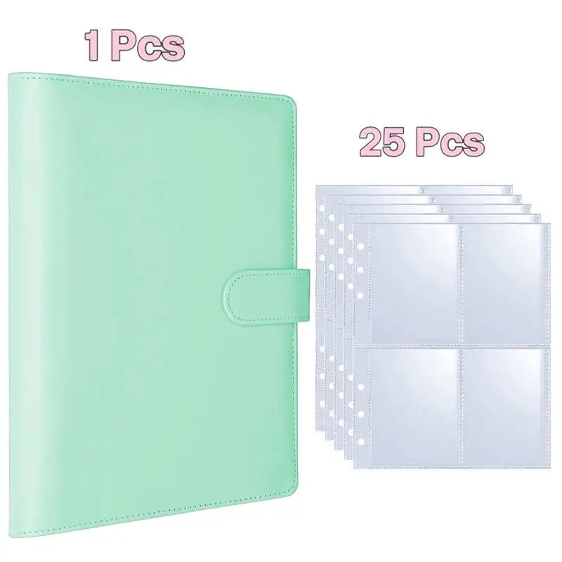 Loose Leaf Photo Album & Card Book Organizer - 25 Sheets, PVC, Multiple Colors