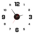 DIY Frameless Digital Wall Clock - Silent Vintage Style for Living Room & Office