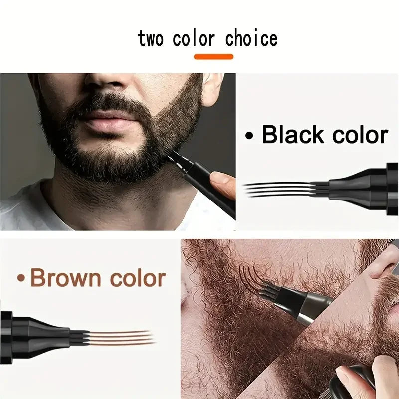 Beard Filling Pen Kit for Thickening & Coloring - Waterproof Men Cosmetic