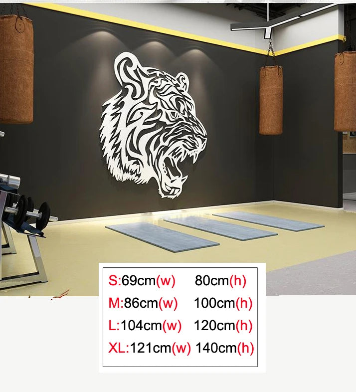 3D Tiger Head Wall Mirror Sticker - Self-Adhesive Acrylic Wall Art for Living Room
