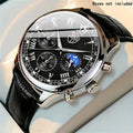 Men's Luxury Business PU Leather Round Dial Quartz Watch - Multiple Colors