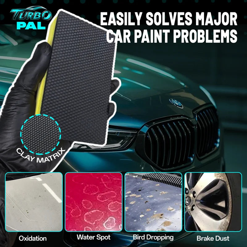 Nano Clay Sponge 2-Pack - Scratch-Safe Car Detailing & Multi-Surface Cleaning