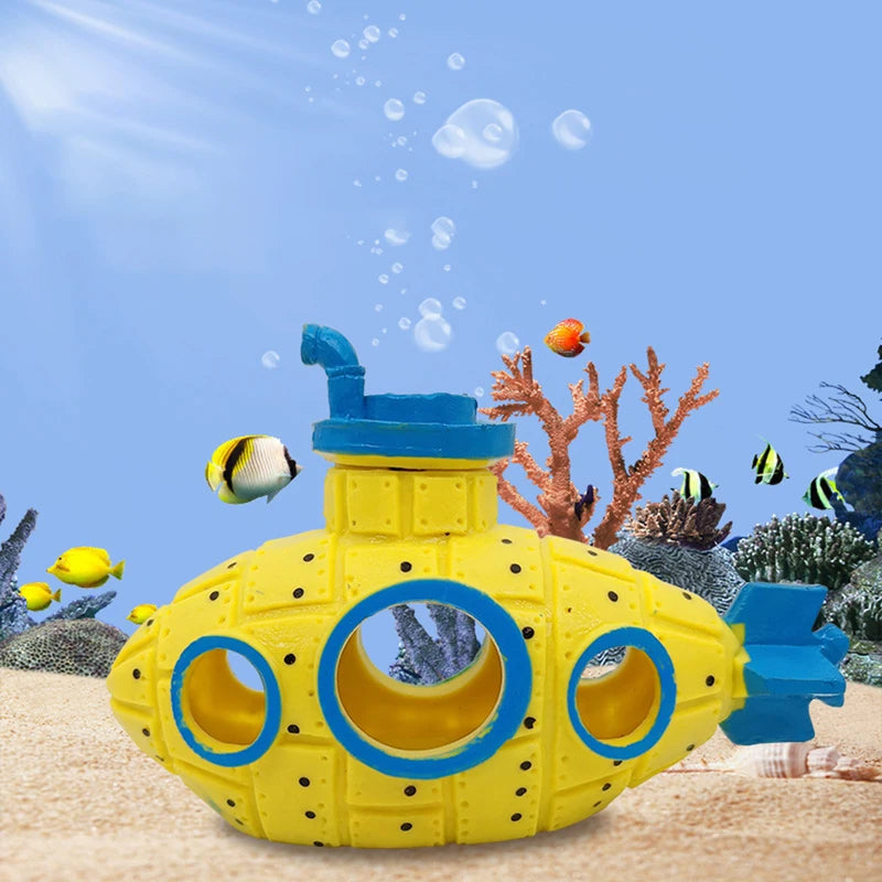Aquarium Submarine Decoration Resin Fish Tank Scenic Ornament Shrimp Hideout