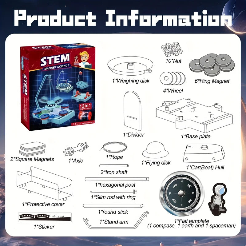12-in-1 Anti-Gravity Magnetic Levitation Science Kit for Teens