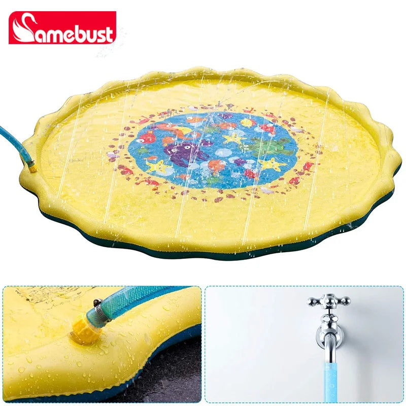 Children Play Spray Mat 100/170cm Outdoor Water Sprinkler Pool Toy for Kids