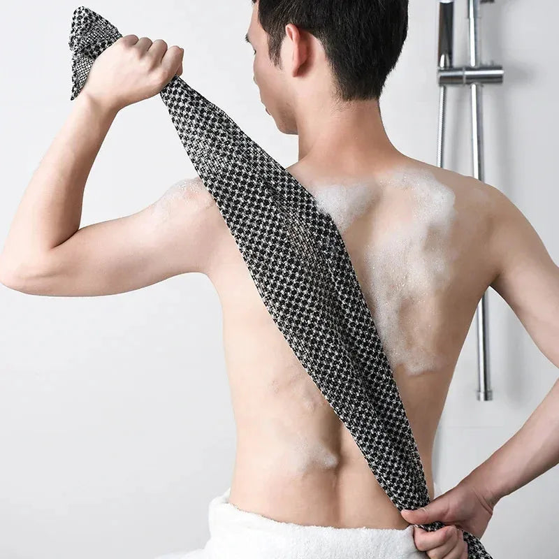 Ultra-Long Exfoliating Back Towel with Silver Ions - Antibacterial Multifunctional Shower & Bath Cloth