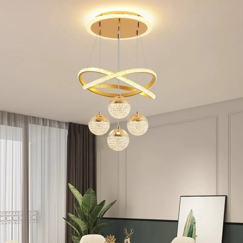 Adjustable LED Pendant Light with Remote Control for Living & Dining Rooms