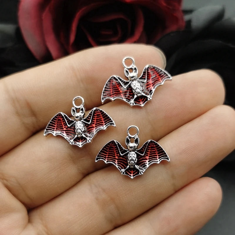 10pcs Vampire Bat Charms for Jewelry Making DIY Bracelets & Necklaces