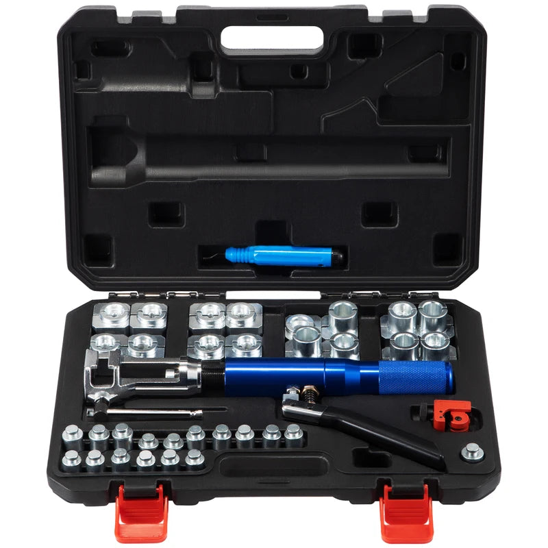 Hydraulic Flaring Tool Kit for Copper Pipes 3/16in to 1/2in with Double Flares