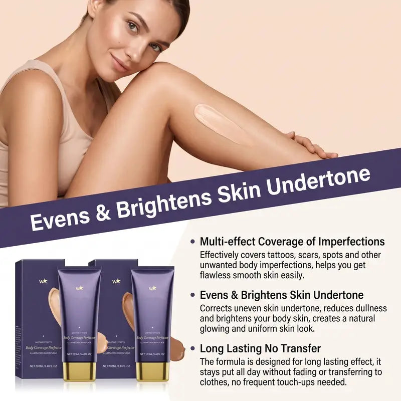 Full Body Coverage Waterproof Body Concealer Foundation for Blemishes & Tattoos
