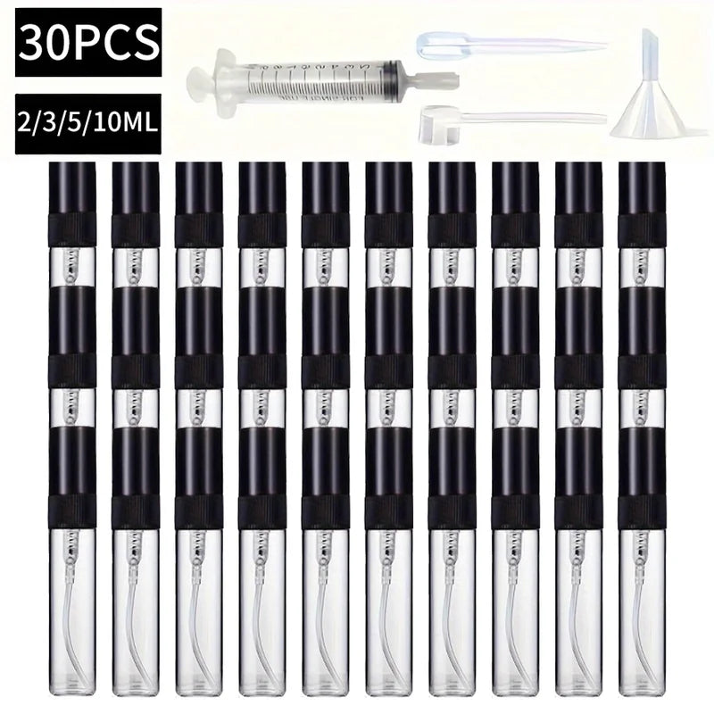 30pcs Glass Spray Bottles Set with Accessories - Refillable Travel Containers