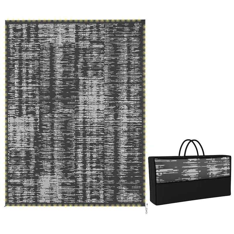 Outdoor Reversible Lighted Rug 12x9 ft - Waterproof, UV-Resistant Patio Carpet