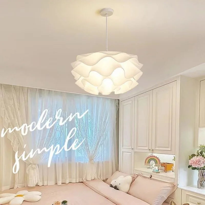 Modern Flower Pendant Light Chandelier for Living Room Bedroom Adjustable Height Ambient Lighting