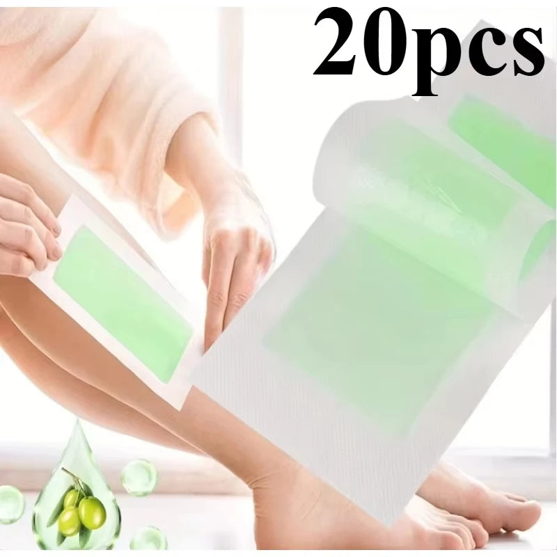 Professional Hair Removal Wax Strips Set for Legs Face Body - Cold Double Sided Paper