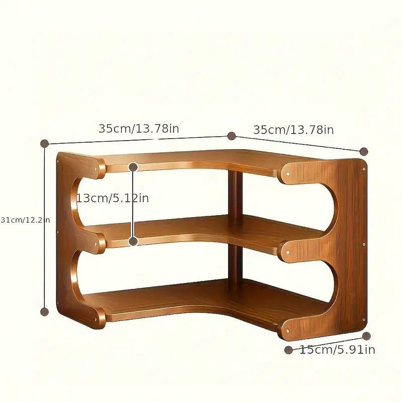 Freestanding Corner Shelf Organizer - Multi-Tier Space Saver Storage Rack