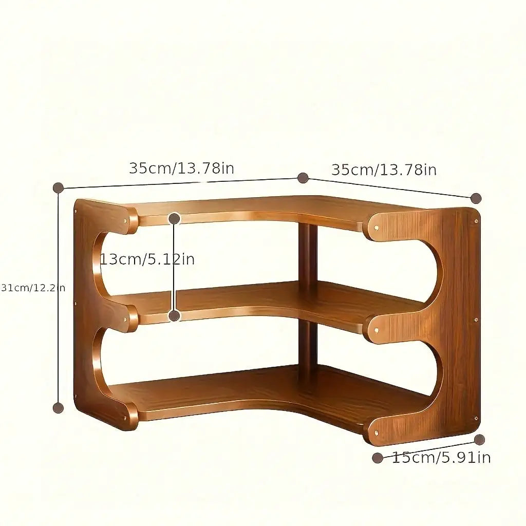 Freestanding Corner Shelf Organizer - Multi-Tier Space Saver Storage Rack