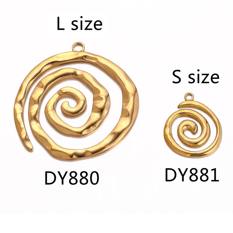 Set of 3 Stainless Steel Spiral Charms for Jewelry Making DIY Pendants and Accessories