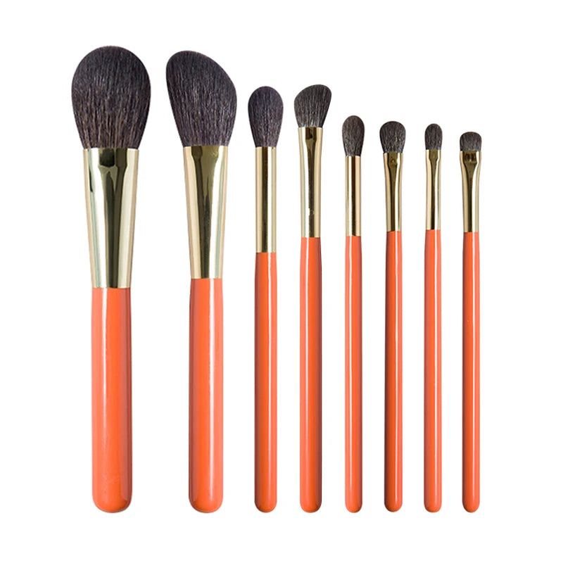 Professional Makeup Brush Set with Soft Blue Squirrel & Goat Hair Face Contour Eye Brushes