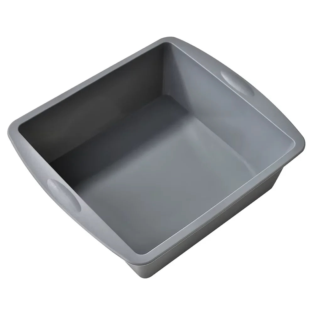 1/4Pcs Silicone Square Cake Plate Non-Stick Brownie Pan with Anti-Slip Handle