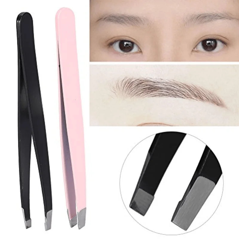 Professional Stainless Steel Precision Tweezer - Slant Tip Eyebrow & Beard Grooming Tool