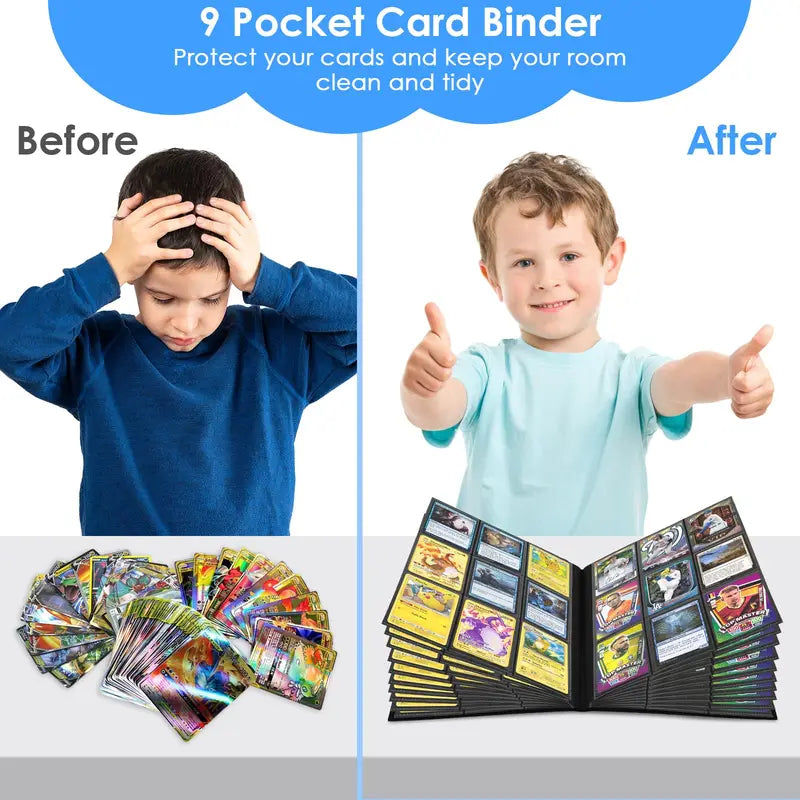 Large Capacity 9 Pocket Photo Card Binder Album for Collecting Trading Cards - Multiple Colors