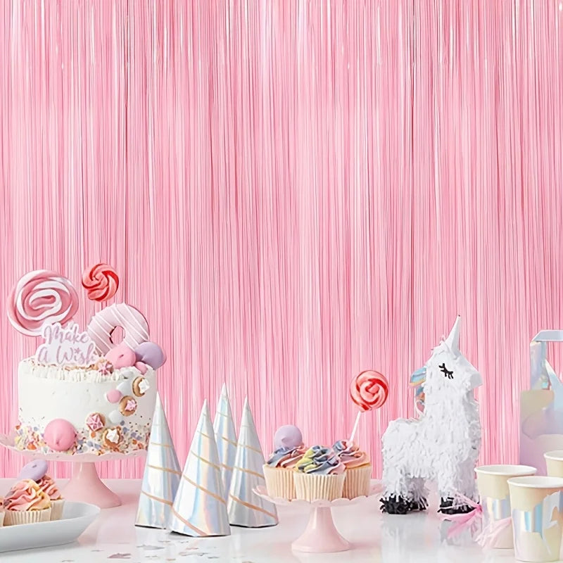 Foil Fringe Curtain for Photo Booth Backdrop Wedding Birthday Party Decorations