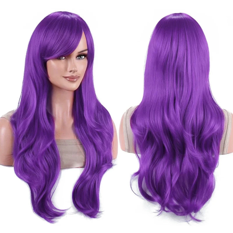 Vibrant Orange Wavy Cosplay Wig for Women - Anime, Halloween & Costume Hair