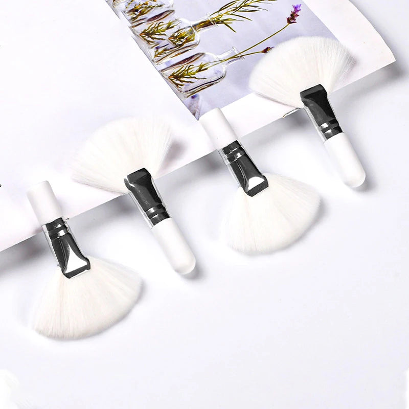Mini Fan Makeup Brush Set - Face Powder Blush Concealer Fan Brushes for Professional & Beginner Use