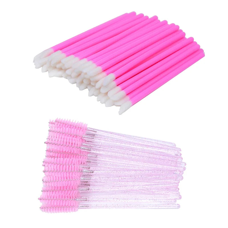 Disposable Eyelash Brush Set for Lash Extension and Makeup Application - 200 Pieces