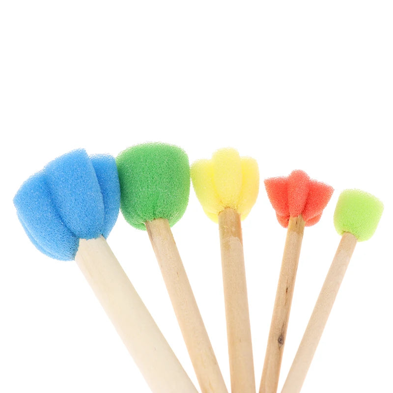 Kids Toddler Sponge Stamp Brush Art Kit for Drawing & Painting
