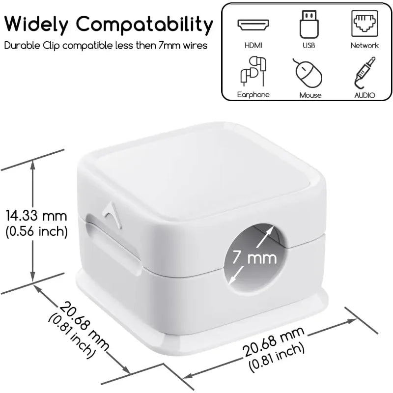 Magnetic Cable Organizer Set - Multi-Color Desk Cable Management Clips