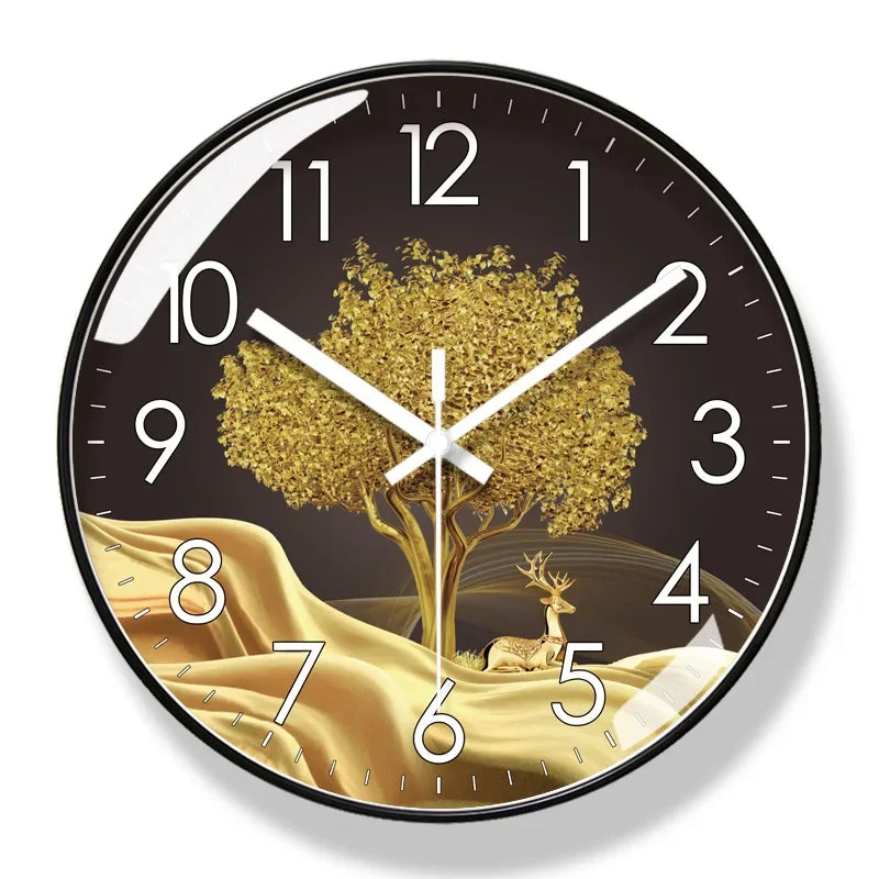 Modern Wall Clock for Living Room Silent Quartz Home Decor - 30/35cm