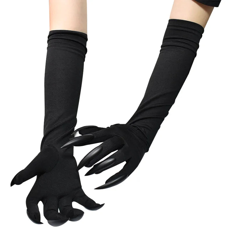 Long Ghost Claw Gloves Halloween Cosplay Demon Witch Accessories - Multiple Colors