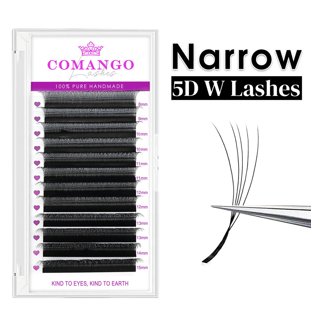 False Eyelash Extensions - Natural Soft Volume Fans with 3D/4D/5D W-Shaped Lashes