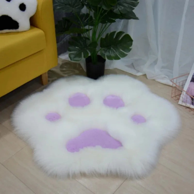 Cat Paw Pattern Plush Carpet for Living Room Soft Rug Home Decor
