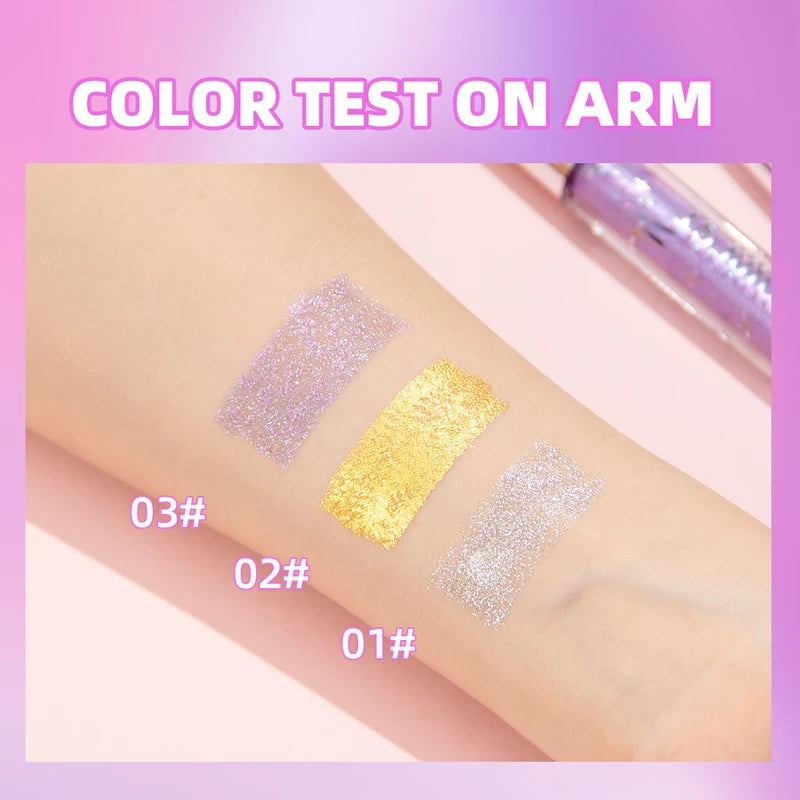 Long Lasting 3D Volume Glitter Mascara with Curling & Shimmer Effect - Multiple Colors