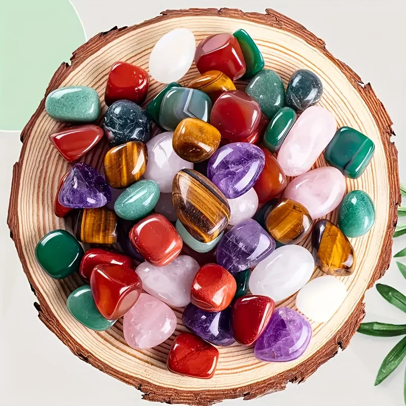 Natural Tumbled Stones & Crystal Mix - Decorative Gems for Jewelry & Crafts