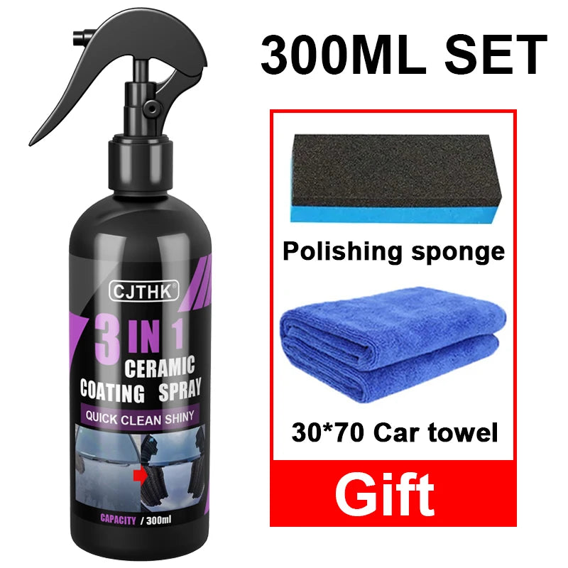 3-in-1 Car Ceramic Nano Coating Liquid - Hydrophobic Paint Sealant for Auto Protection