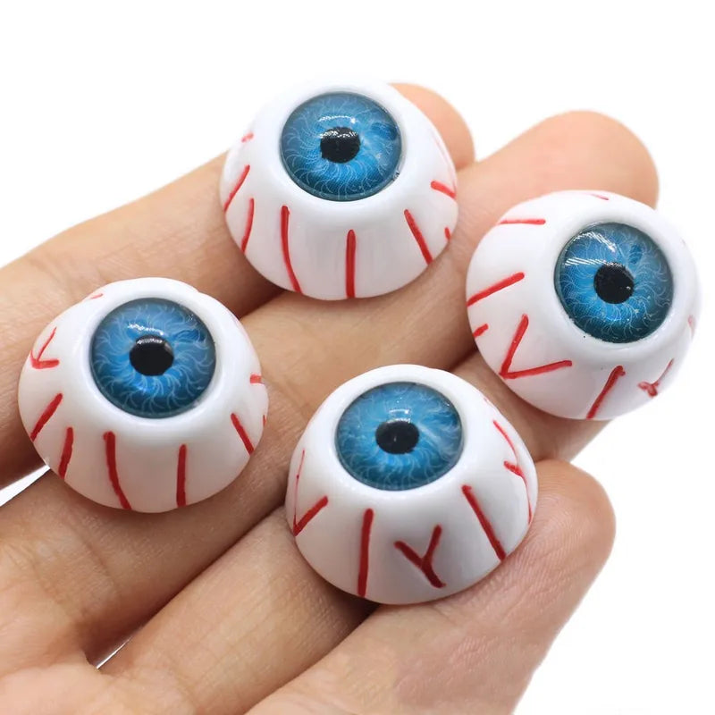 Bloodshot Eyeball Resin Miniature Decor 2pcs Halloween Horror DIY Craft Supplies