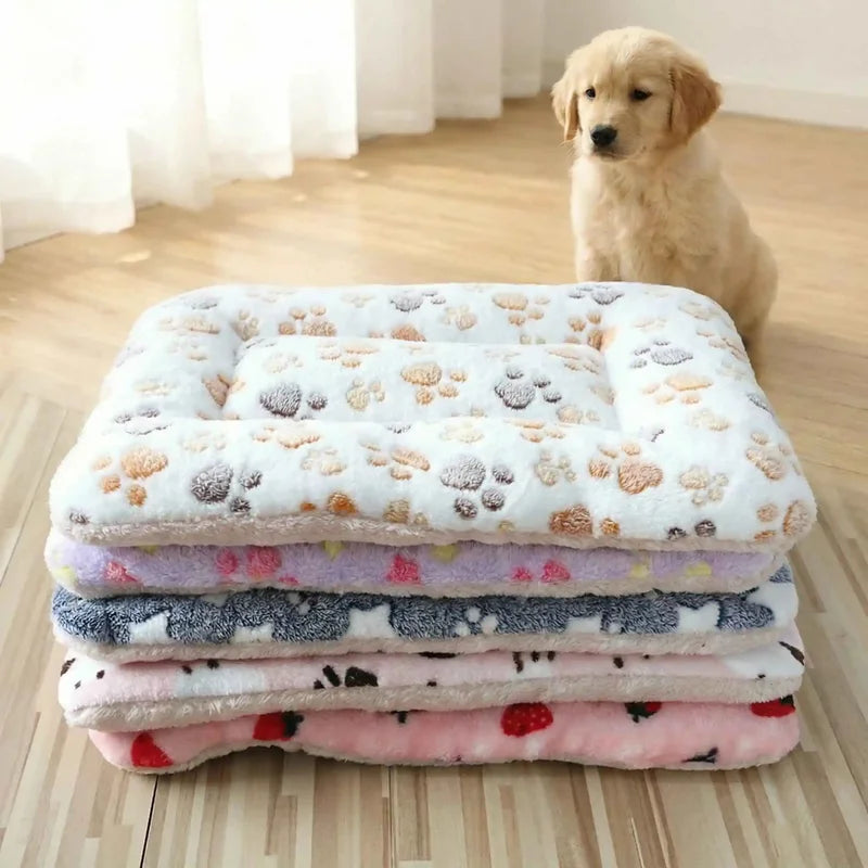 Portable Pet Bed Mat for Dogs & Cats Plush Washable Sofa Cushion Travel Blanket