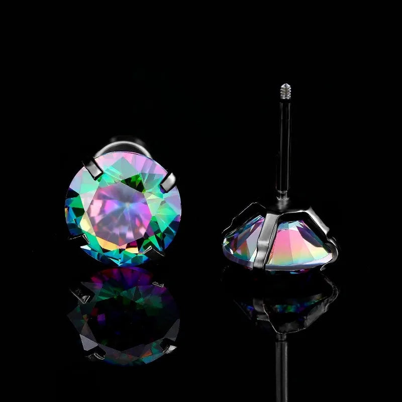 Hypoallergenic CZ Earrings for Sensitive Ears - Stainless Steel Studs for Women Men