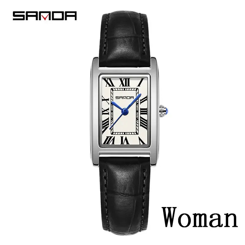 Luxury Square Dial Quartz Watch for Men Women Waterproof Sports Casual Accessory