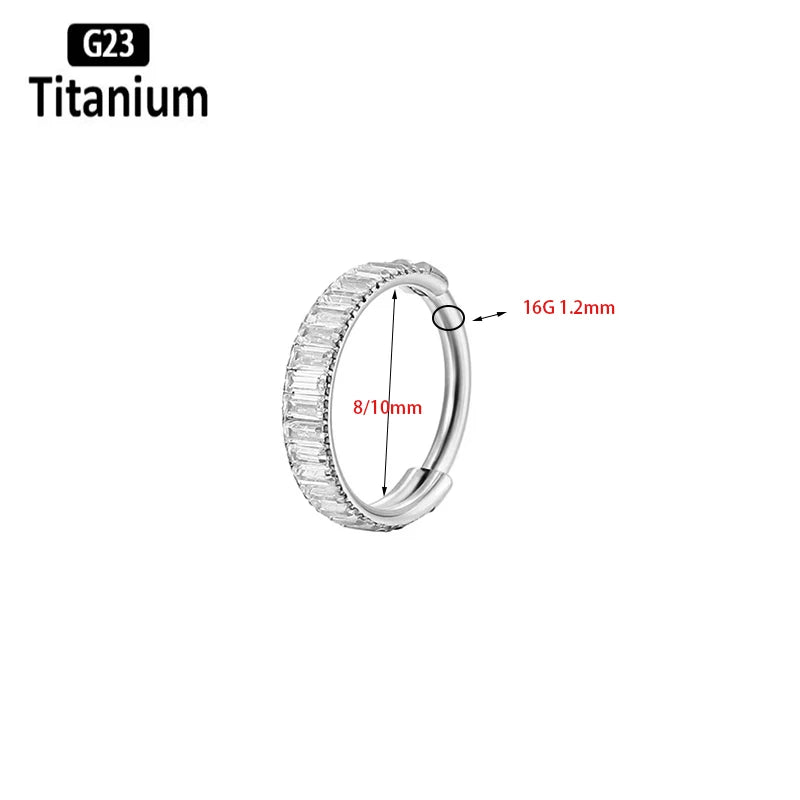 Titanium Body Piercing Earrings Septum Nose Ring Cartilage Helix Tragus Ear Jewelry 16G