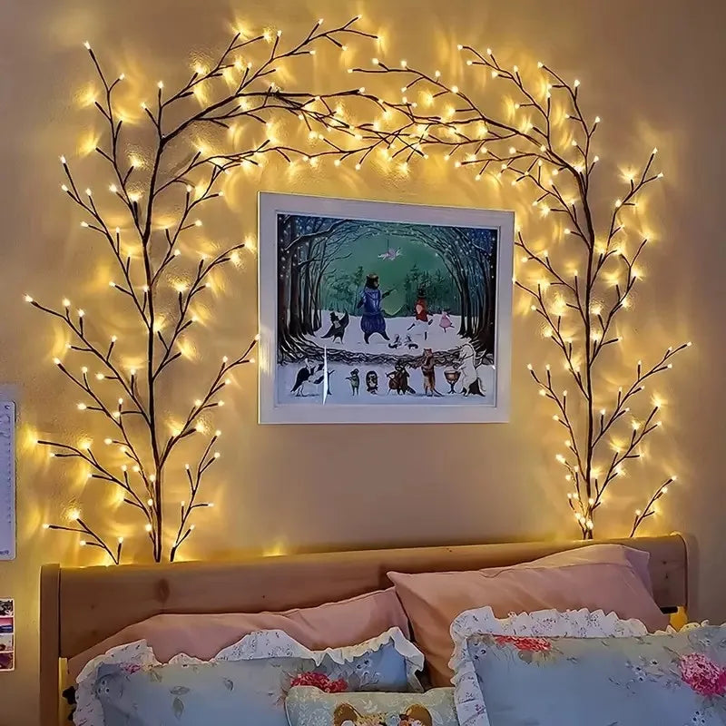 LED Wall String Lights for Room Decor - Warm White Willow Vine Branches