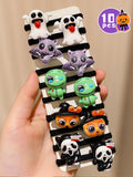 Halloween Themed Hair Ties Pack - Ghost Bat Pumpkin Cute Girls Gift Set