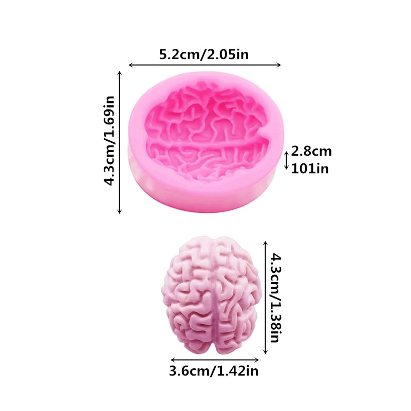 Halloween 3D Brain Cake Mold Silicone Mold for Cake Decoration and Fondant