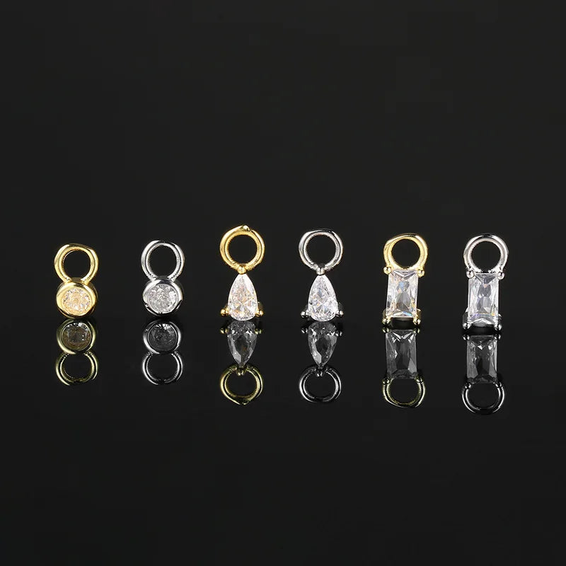 Little Star Moon Snake Crystal Charms Pendant Helix Daith Earrings for Women